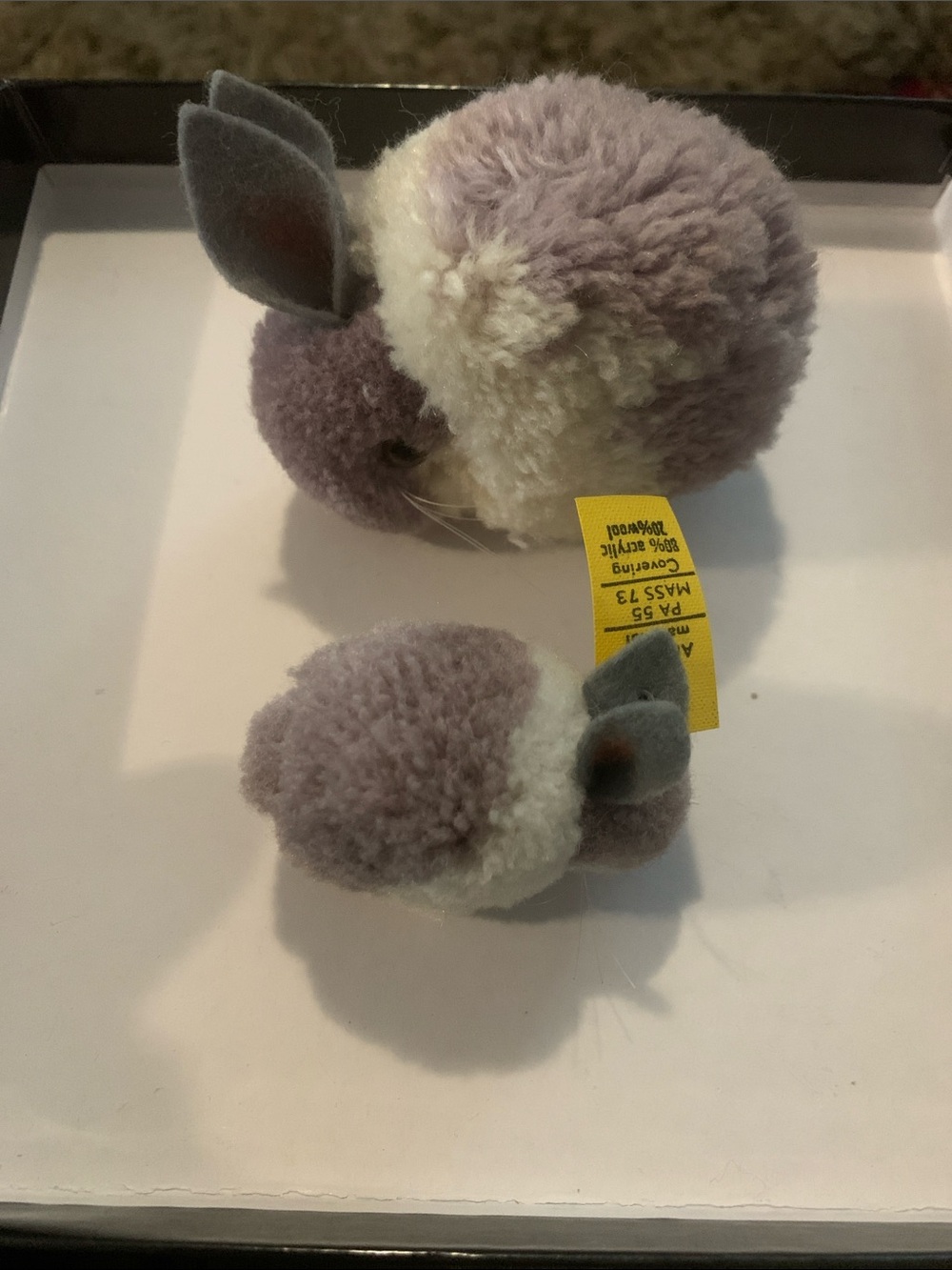 Vintage Steiff Woolen Bunny🐰Toy Set - Soft Pom-Pom Rabbits
